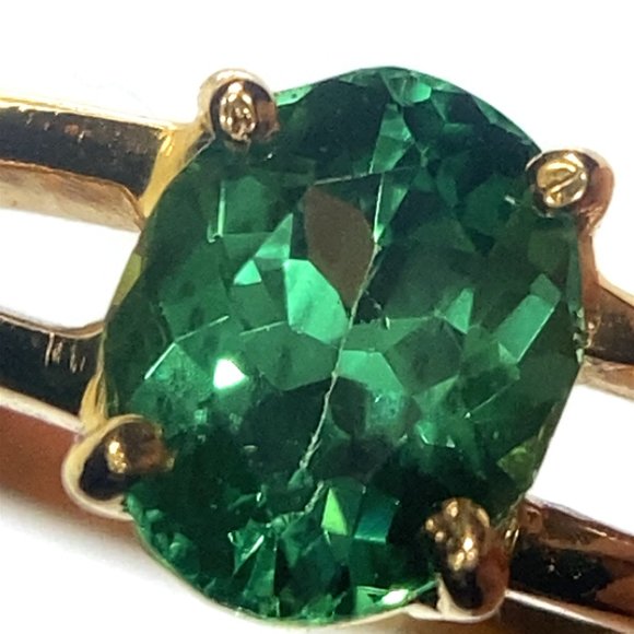 Tsavorite Garnet 1.22ct Solid 18K Yellow Gold Ring - Picture 3 of 8